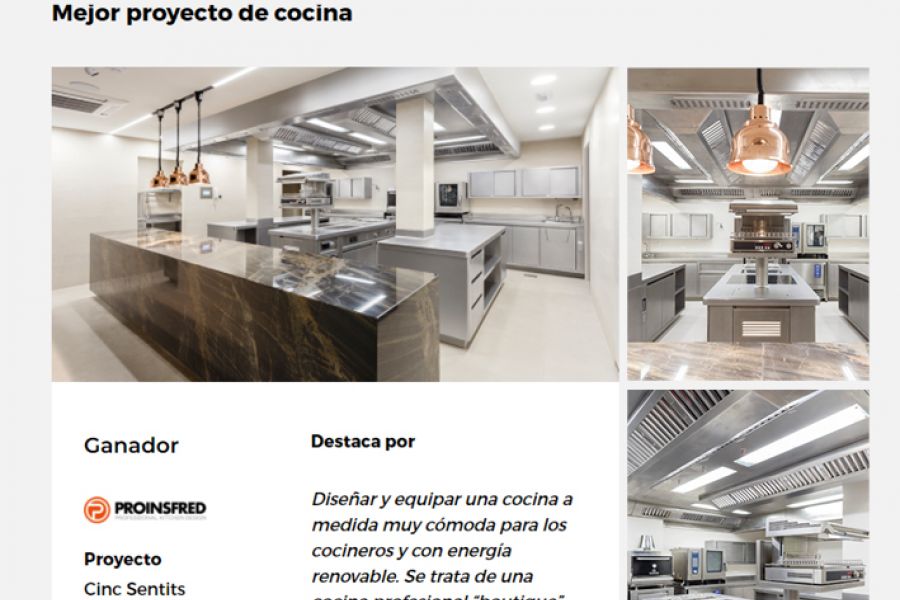 Proinsfred wins the Hostelco Awards 2020, in the category of "Best kitchen project"